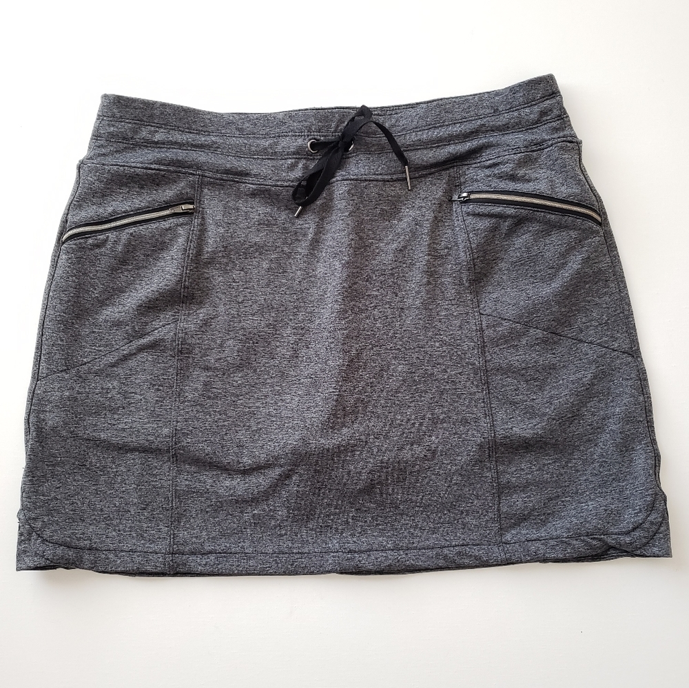 Tangerine Soft Active Zip Pocket Drawstring Skorts Heather Grey Size Large